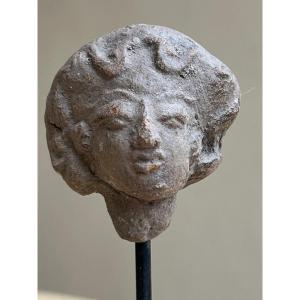 Terracotta Woman's Head, Majapahit Kingdom Late 13 / Early 16 Century Indonesia 