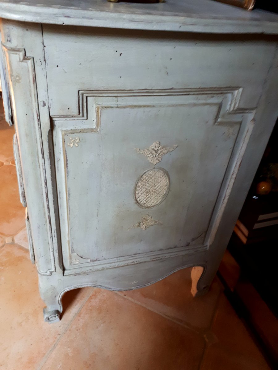 Commode Louis XVI 18ème peinte en gris-photo-7