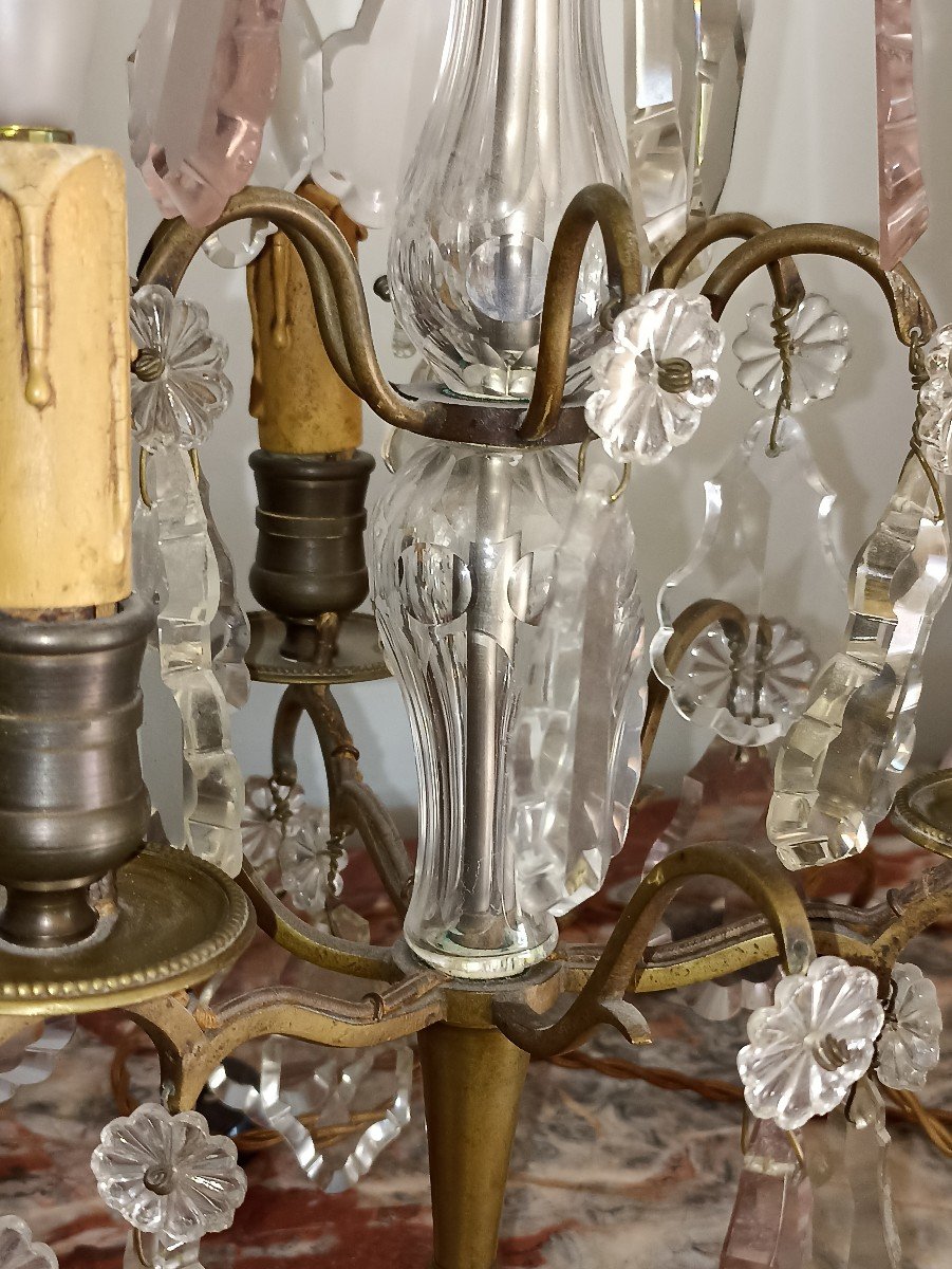 Pair Of 19th Century Crystal Girandoles-photo-4