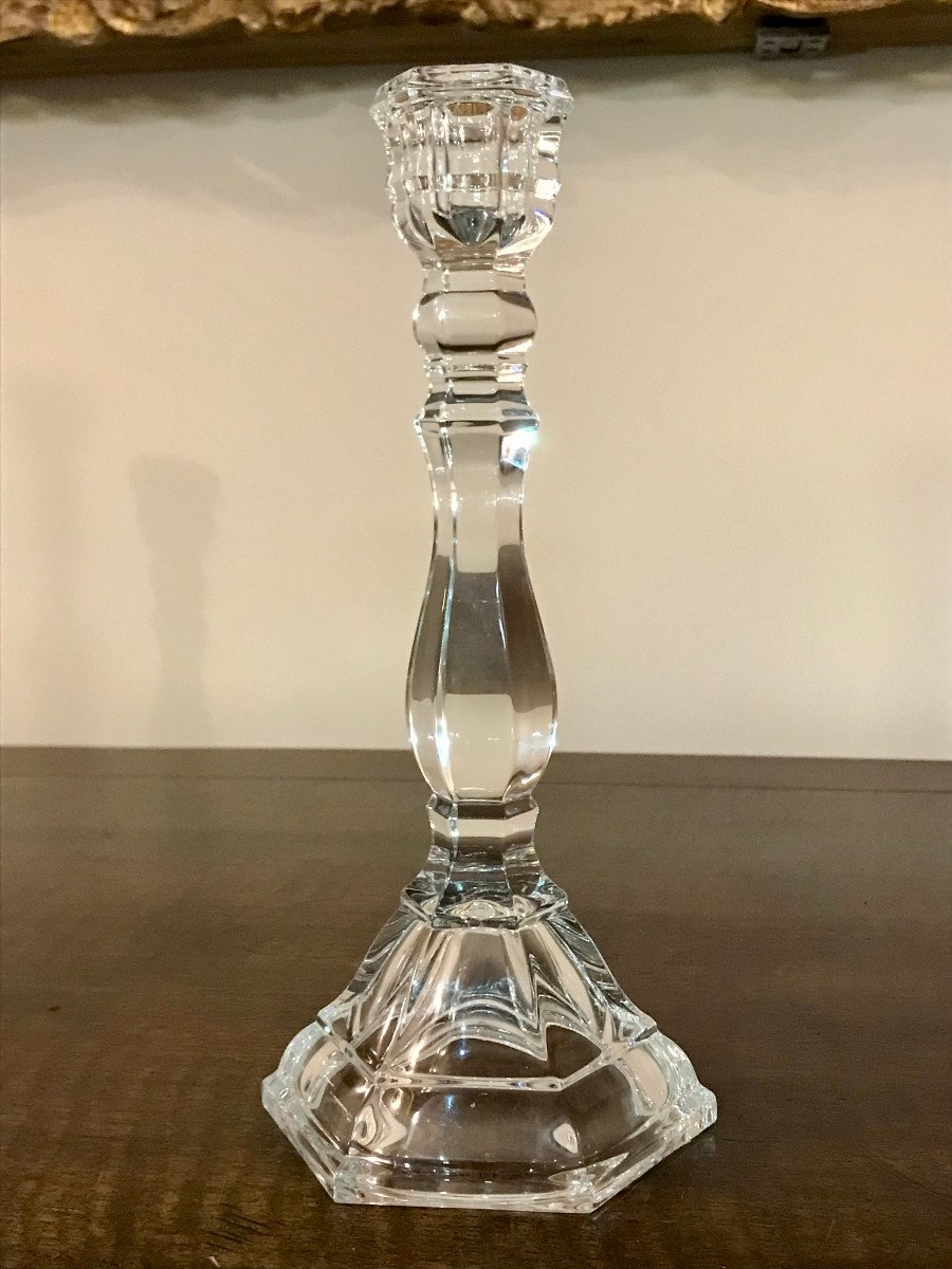 Pair Of Vintage Crystal Candlesticks By Tiffany & Co-photo-2
