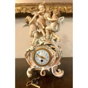 Rare And Beautiful Porcelain Clock By Volkstedt