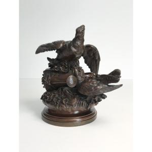 Statuette en bronze OISEAUX - Charles FERVILLE-SUAN