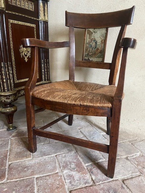 Fun Straw Armchair With A Painted Sheet