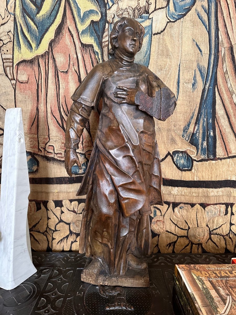  Imposante Statue Repr&eacute;sentant Un Saint  XVIIe Si&egrave;cle.-photo-1