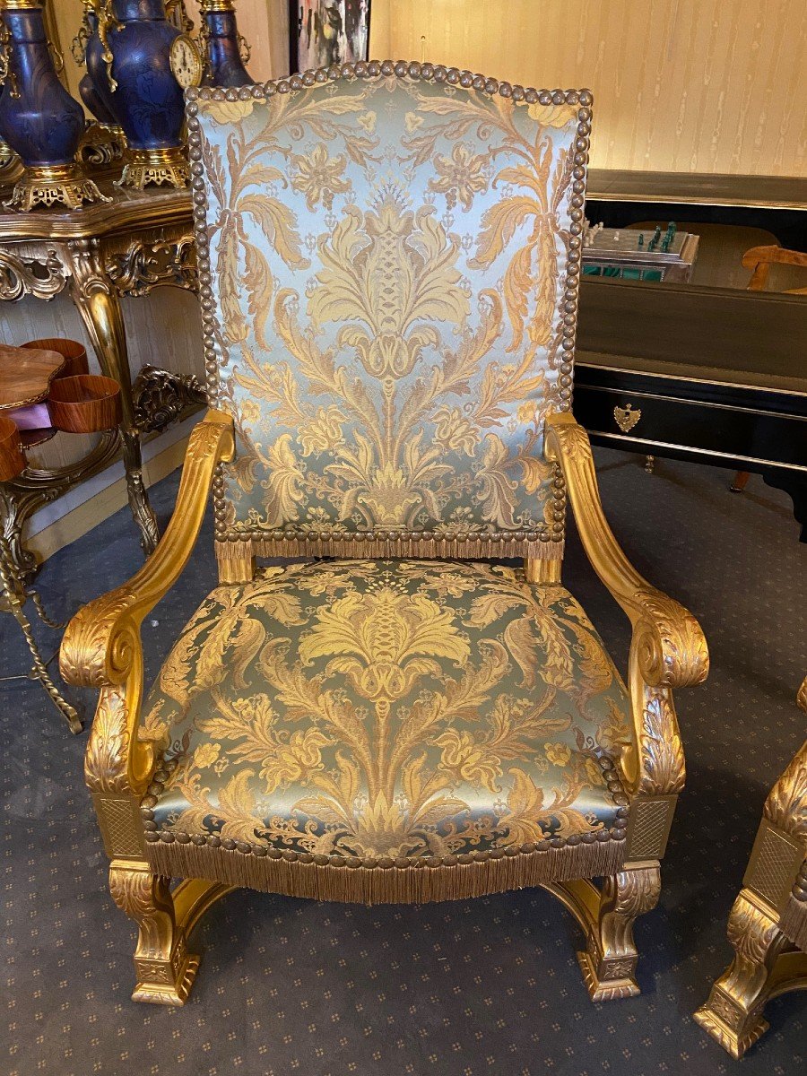 Paire De Grands Fauteuils Louis XIV-photo-3