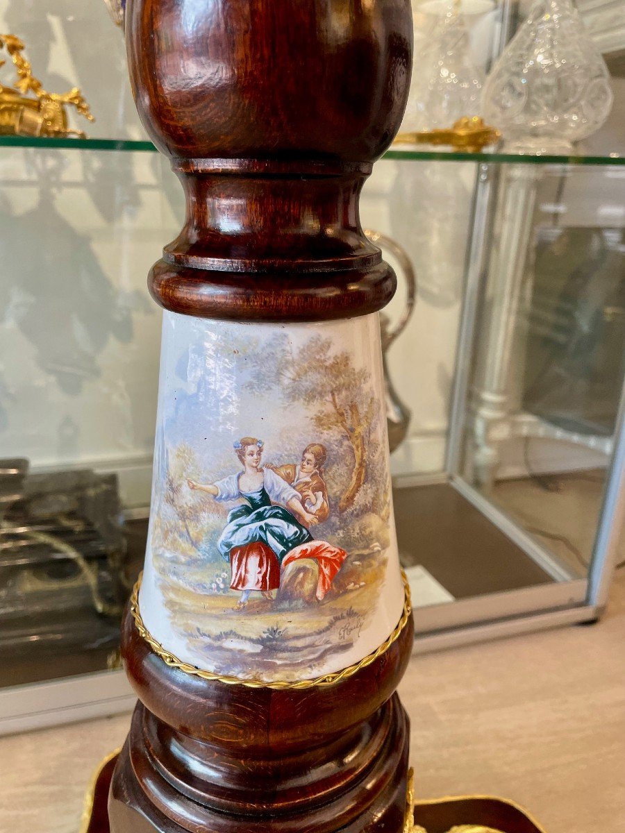 19th Century Pedestal Table With Portrait Of Mary Graham-photo-2