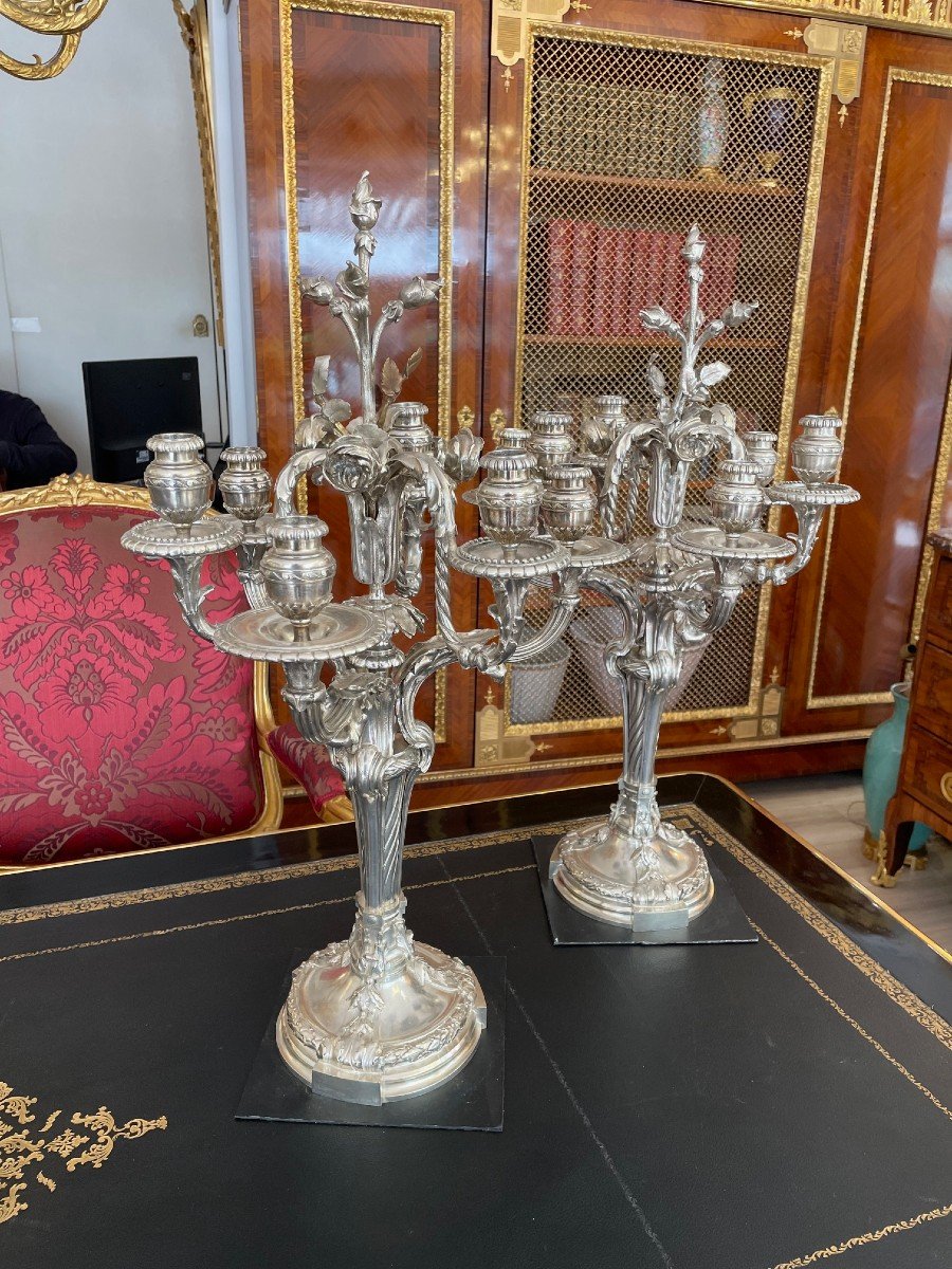 Pair Of Large 19th Century Candelabras-photo-2