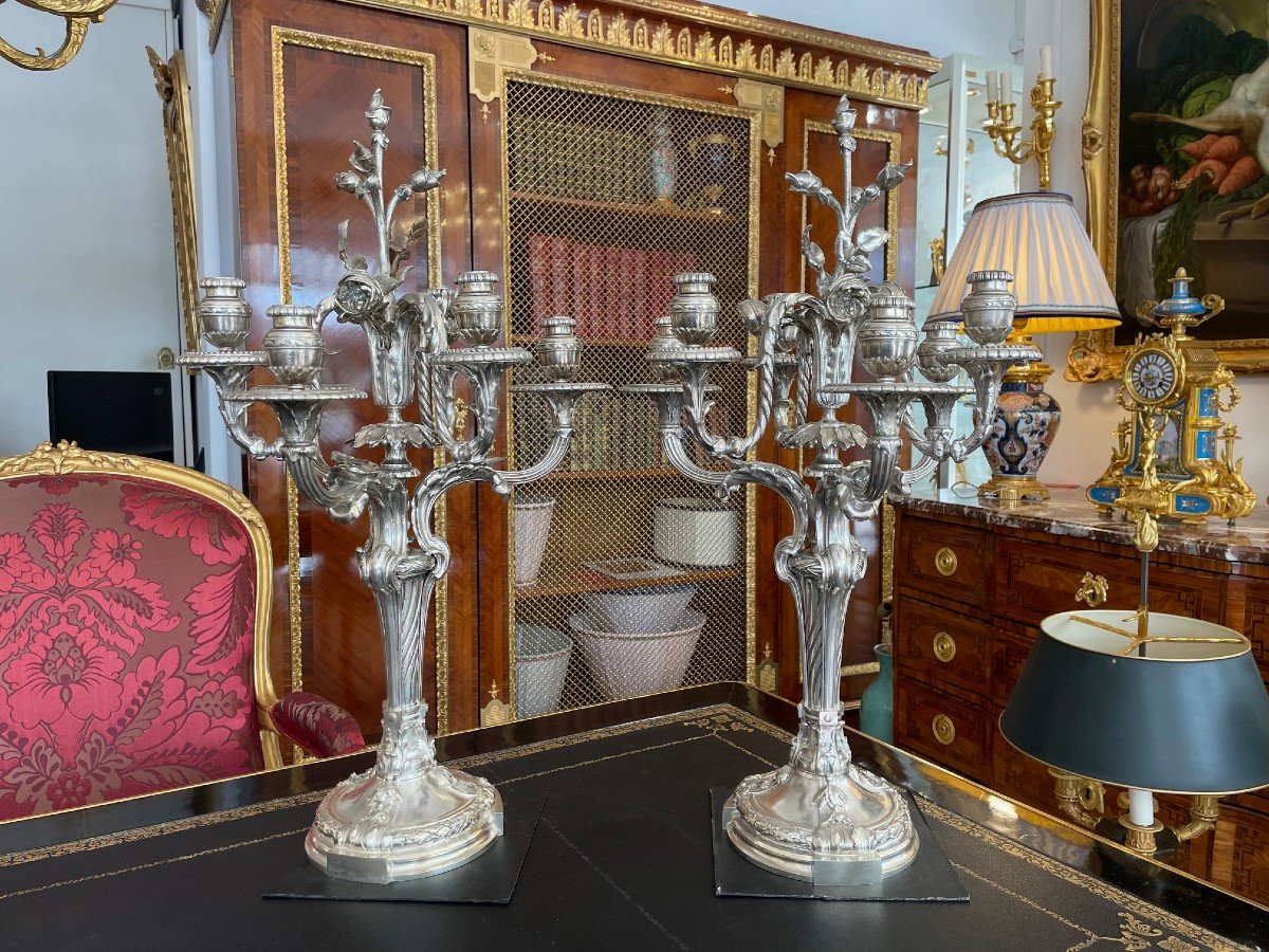 Pair Of Large 19th Century Candelabras-photo-3