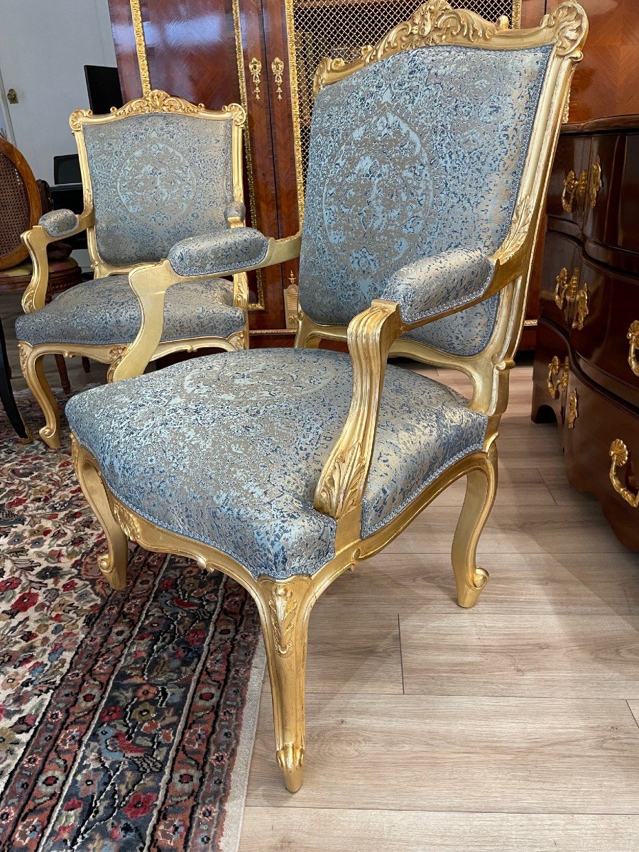 Paire De Fauteuils Louis XV-photo-2