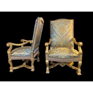 Pair Of Large Louis XIV Armchairs