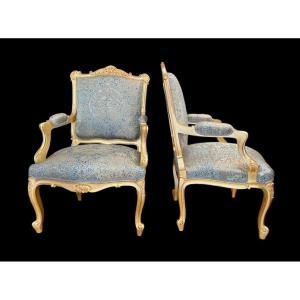 Paire De Fauteuils Louis XV