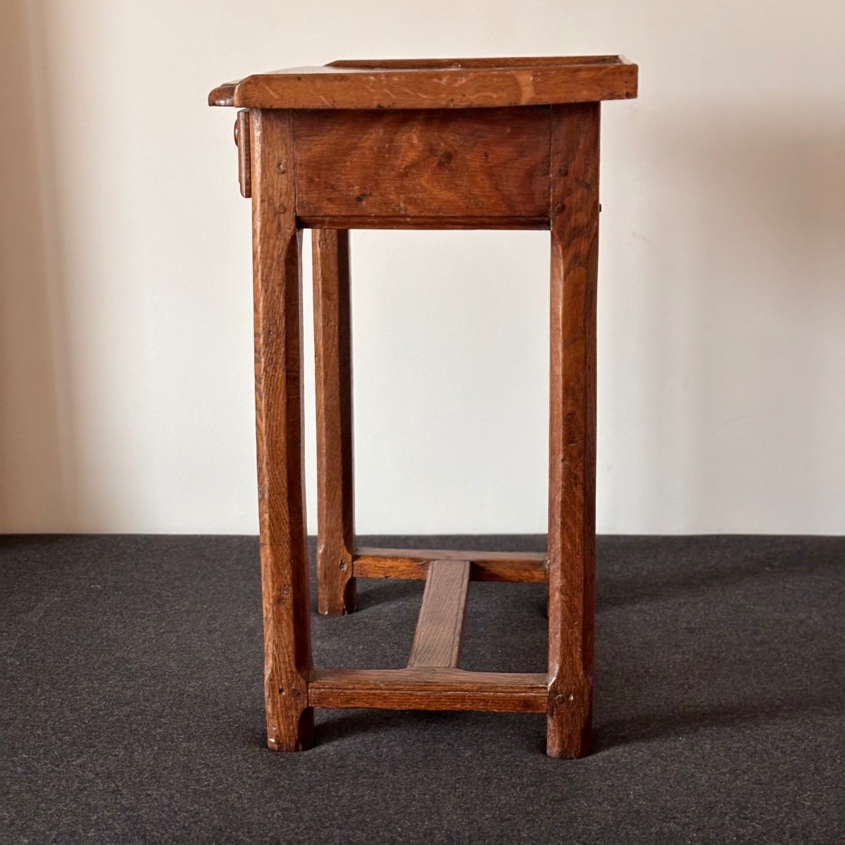 Small 18th Century Monastery Table Opening With 1 Drawer In Oak Wood -photo-4