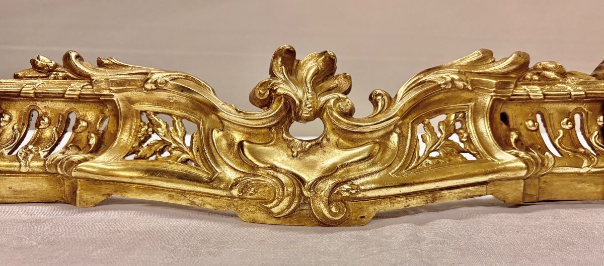 19th Century Gilt Bronze Hearth Bar In Louis XV Style-photo-3