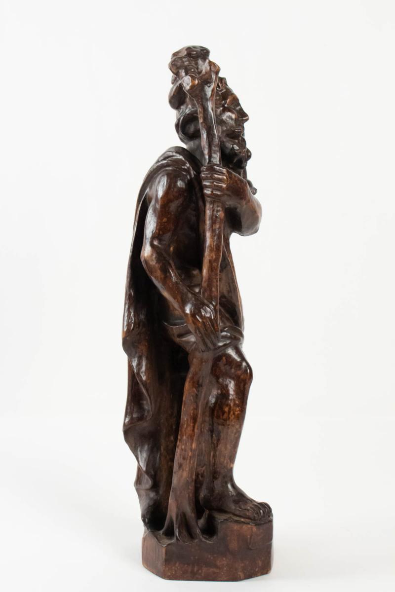 Carved Wood Representative Saint Christopher XVIII-photo-3