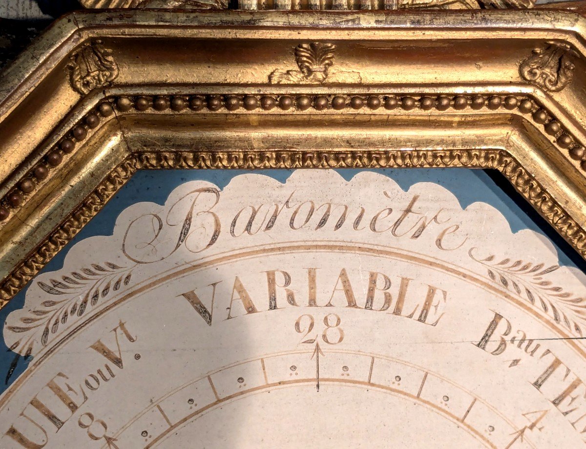 Gilded Wooden Barometer Early 19th Century-photo-4