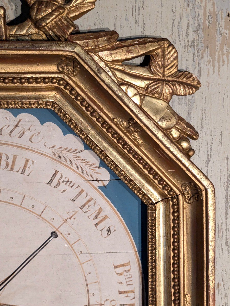 Gilded Wooden Barometer Early 19th Century-photo-2