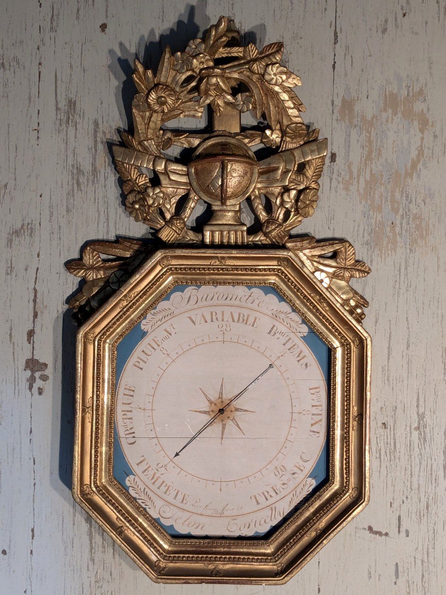 Gilded Wooden Barometer Early 19th Century