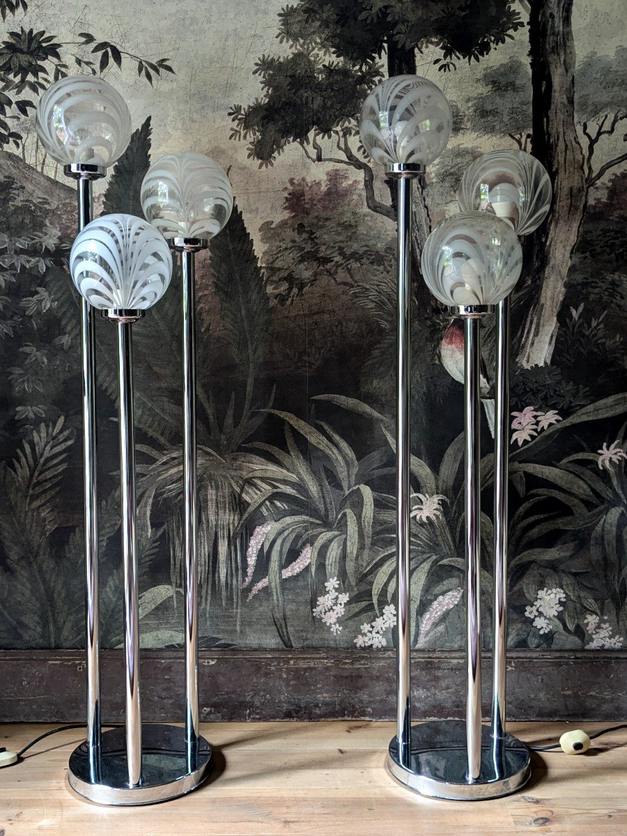 Pair Of "toni Zuccheri" Floor Lamps From The 60s-70s-photo-2