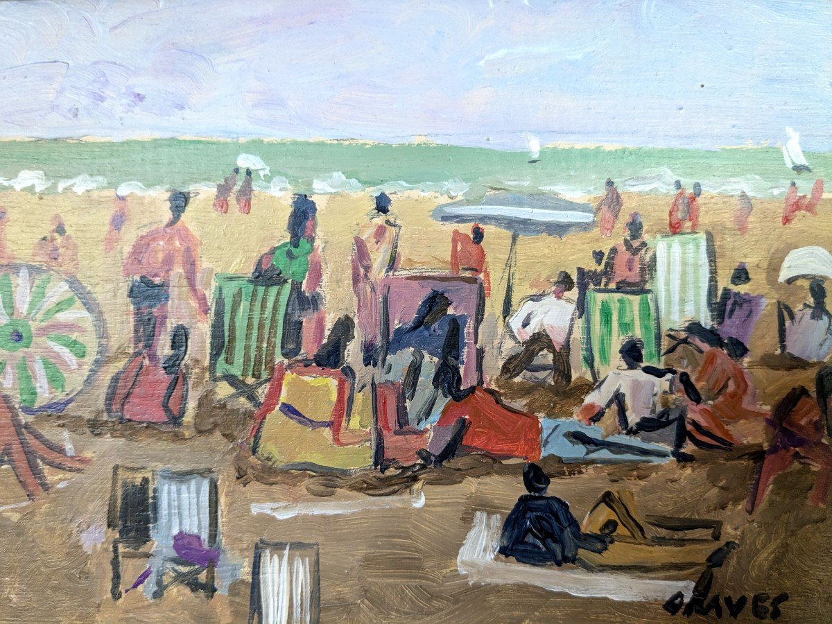 Tableau Scène De Plage " François Graves"-photo-2