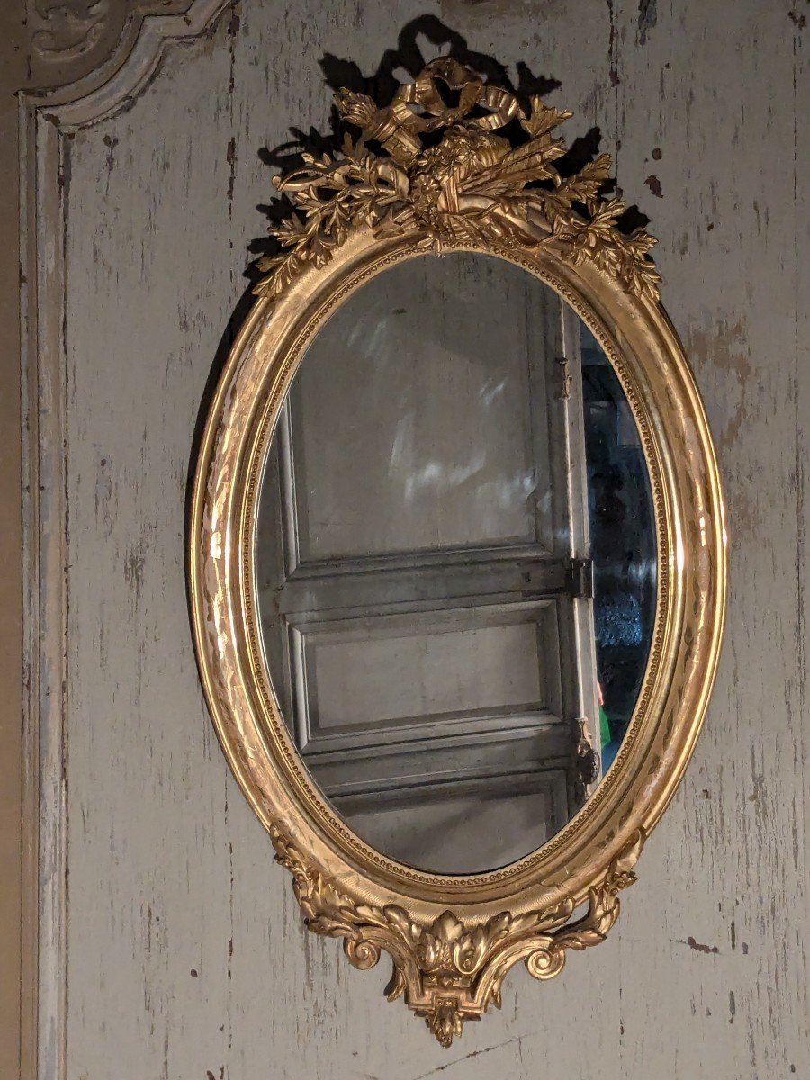 Grand Miroir 19 ème De Style Louis XVI