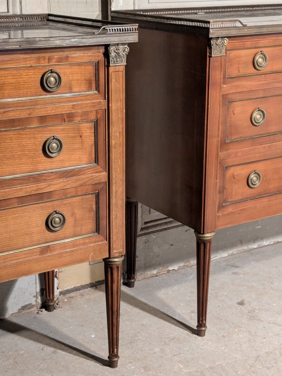 Paire De Commodes En Acajou Style Louis XVI-photo-4