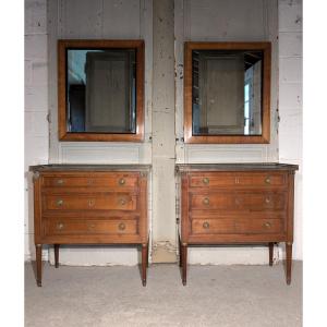 Pair Of Louis XVI Style Mahogany Chests Of Drawers