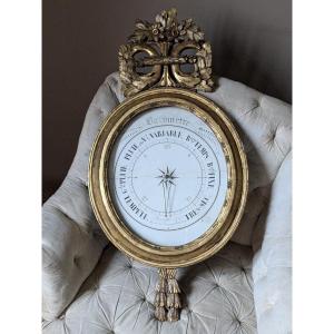 Gilded Wooden Barometer Early 19th Century