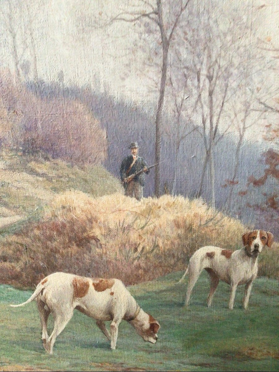 The Hunter And His Dogs By Maurice De Castex (1853-1931)-photo-2