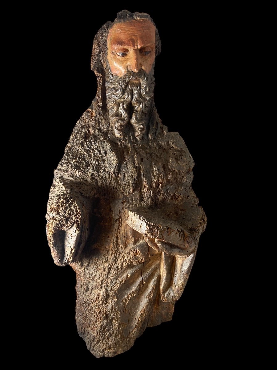 Sculpture En Bois - Antoine Le Grand - Italie Vers 1450-photo-2