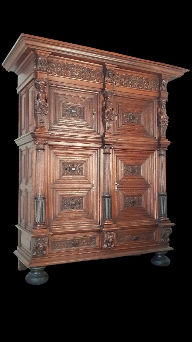 A Large Oak Cupboard From The First Half Of The 17th Century