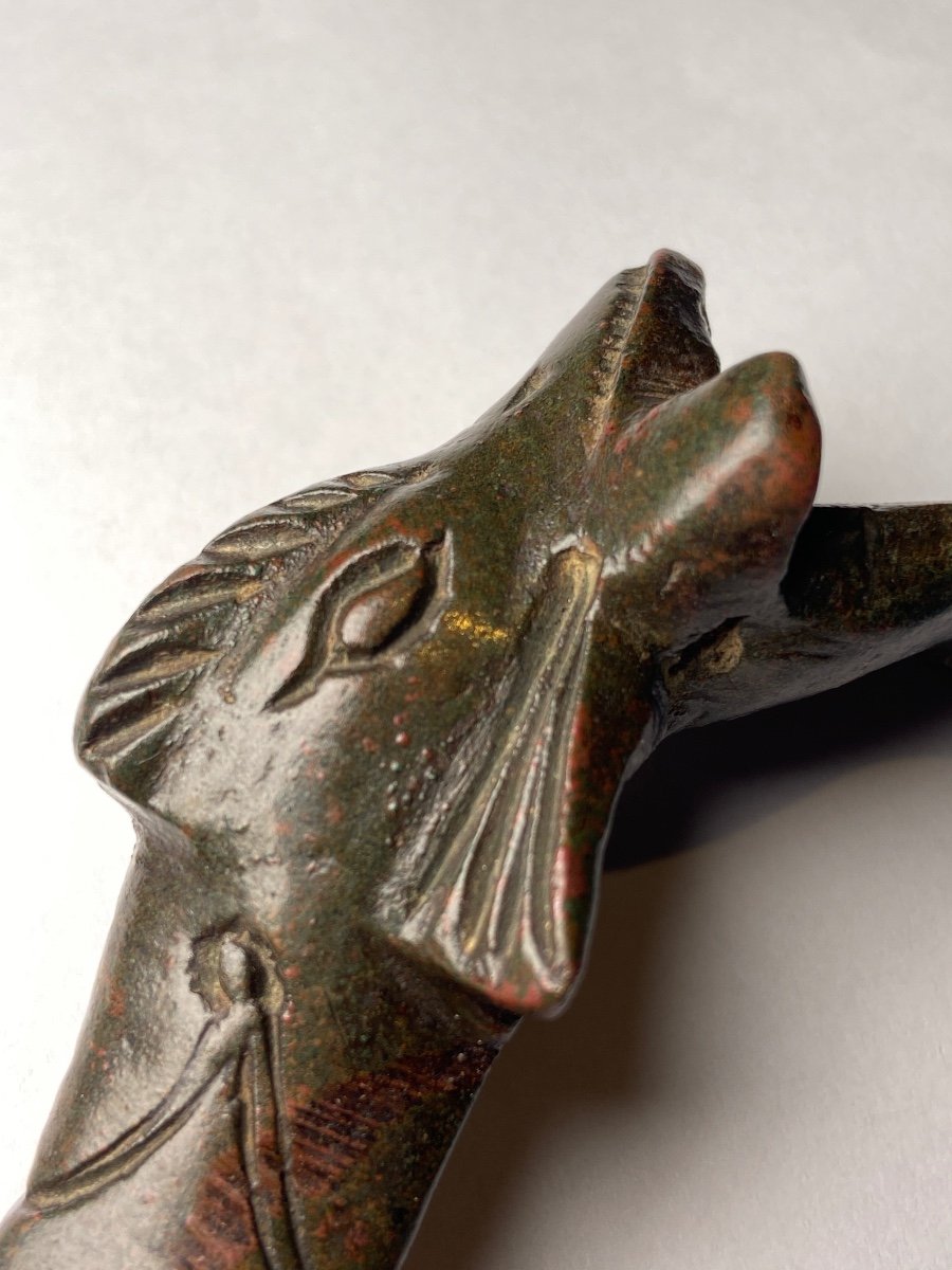 Bronze Door Knocker In The Shape Of A Dolphin - Antique Roman Period-photo-5