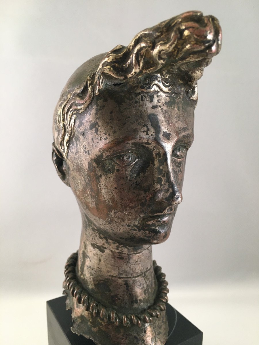 A Silver-plated Head Of Ricky With The Tuft-photo-2