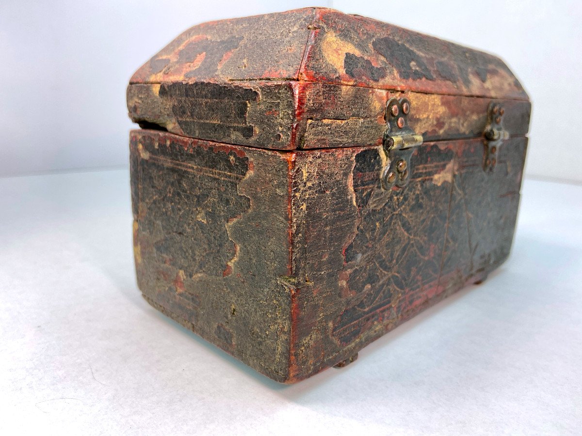 A Gilt And Black Lacquered Casket - Probably Flemish - 16th Century-photo-4