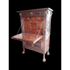 A "secretaire" In Oak And Black Wood XVII & XIX Th Centuries