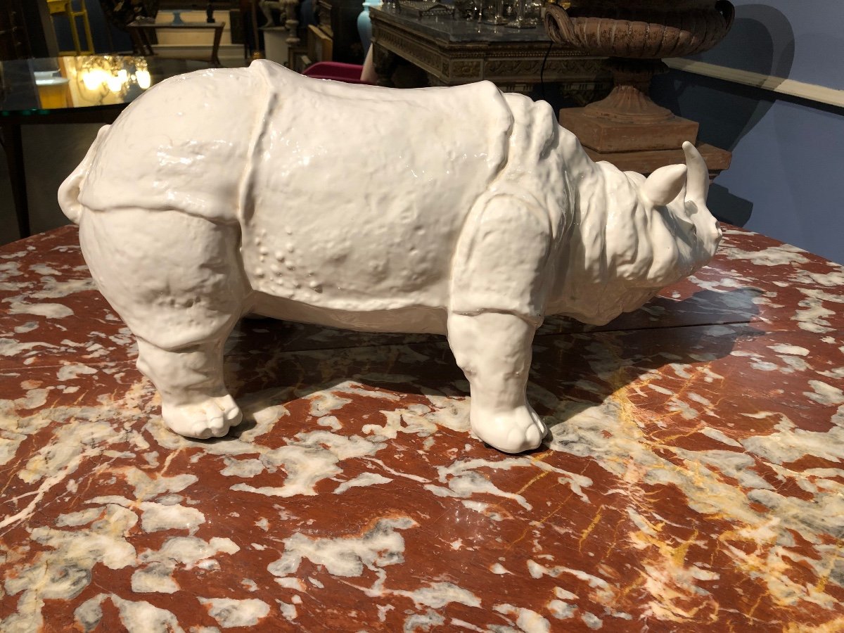 Large Ceramic Rhino. -photo-2