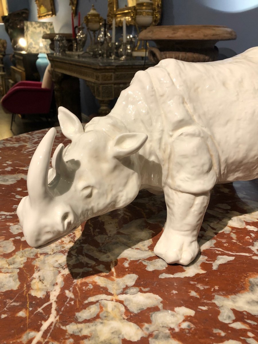 Large Ceramic Rhino. -photo-3