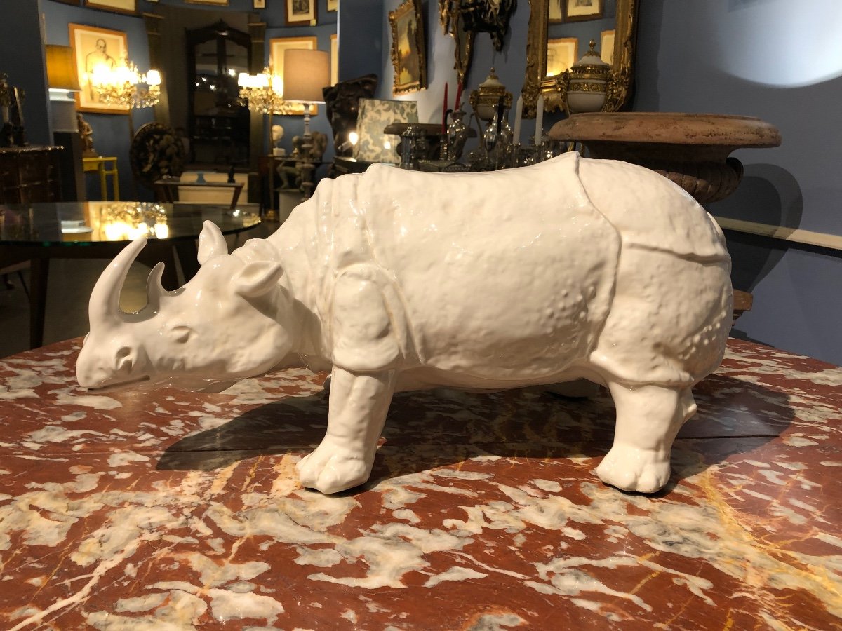 Large Ceramic Rhino. 