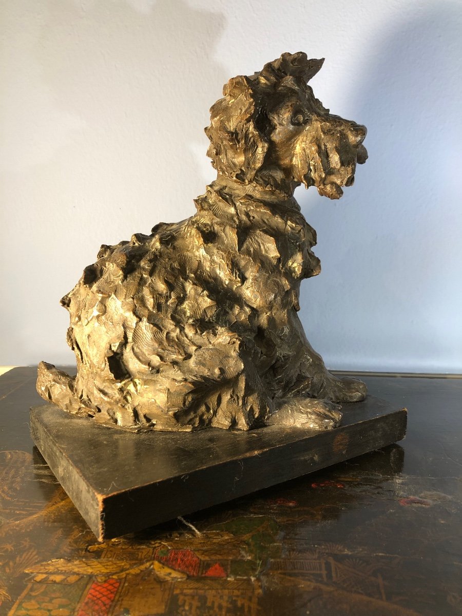 Belle Sculpture De Scottish Terrier.-photo-4