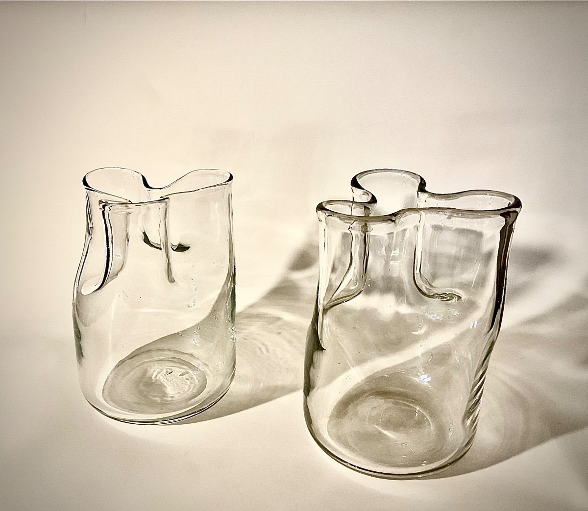 Carafes Modèle Trinidad En Verre Enzo Mari Pour Danese Milano 1969-photo-4