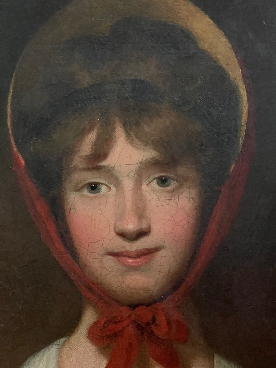 Grand Portrait D’ Une Jeune Anglaise (  John Hoppner ?)-photo-3