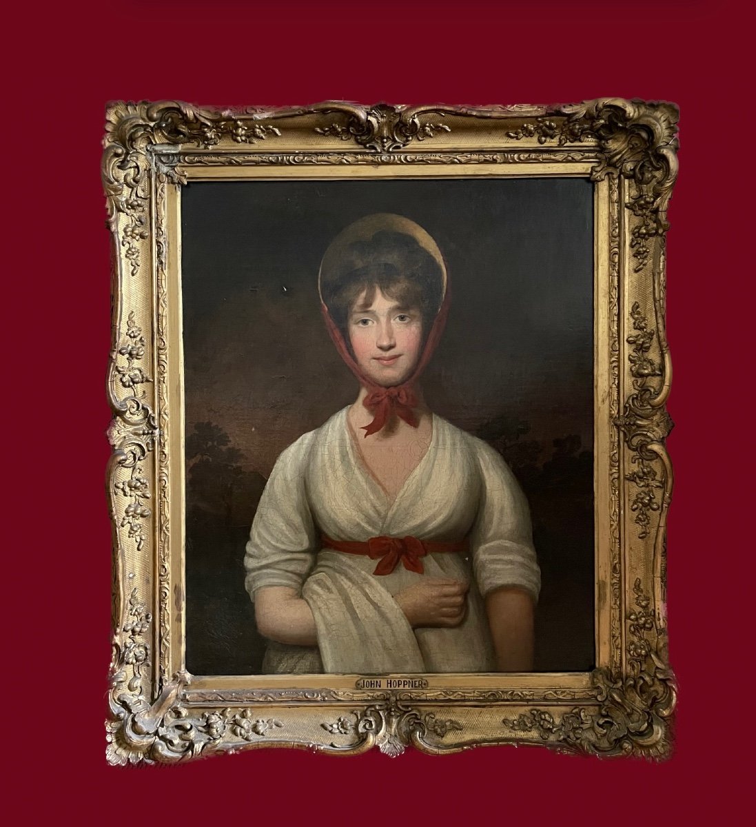 Large Portrait Of A Young Englishwoman (john Hoppner?)