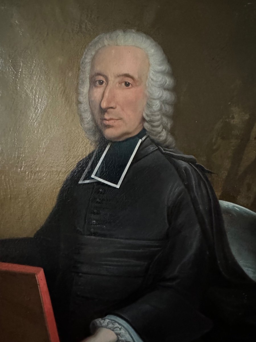 Large Portrait Of A Clergyman Early 18th Century-photo-1