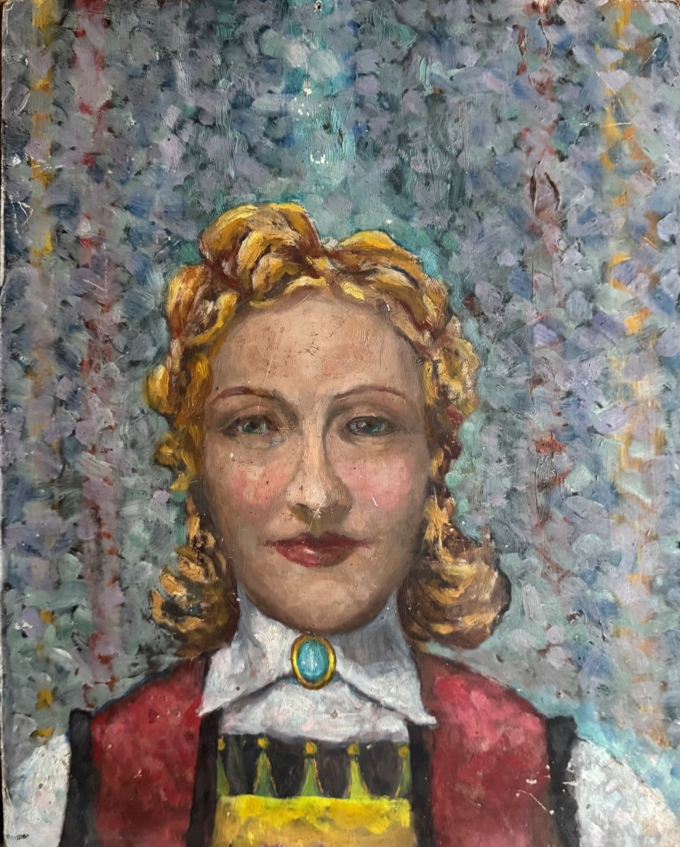 Portrait D’une Femme , école Allemande 1920-1930