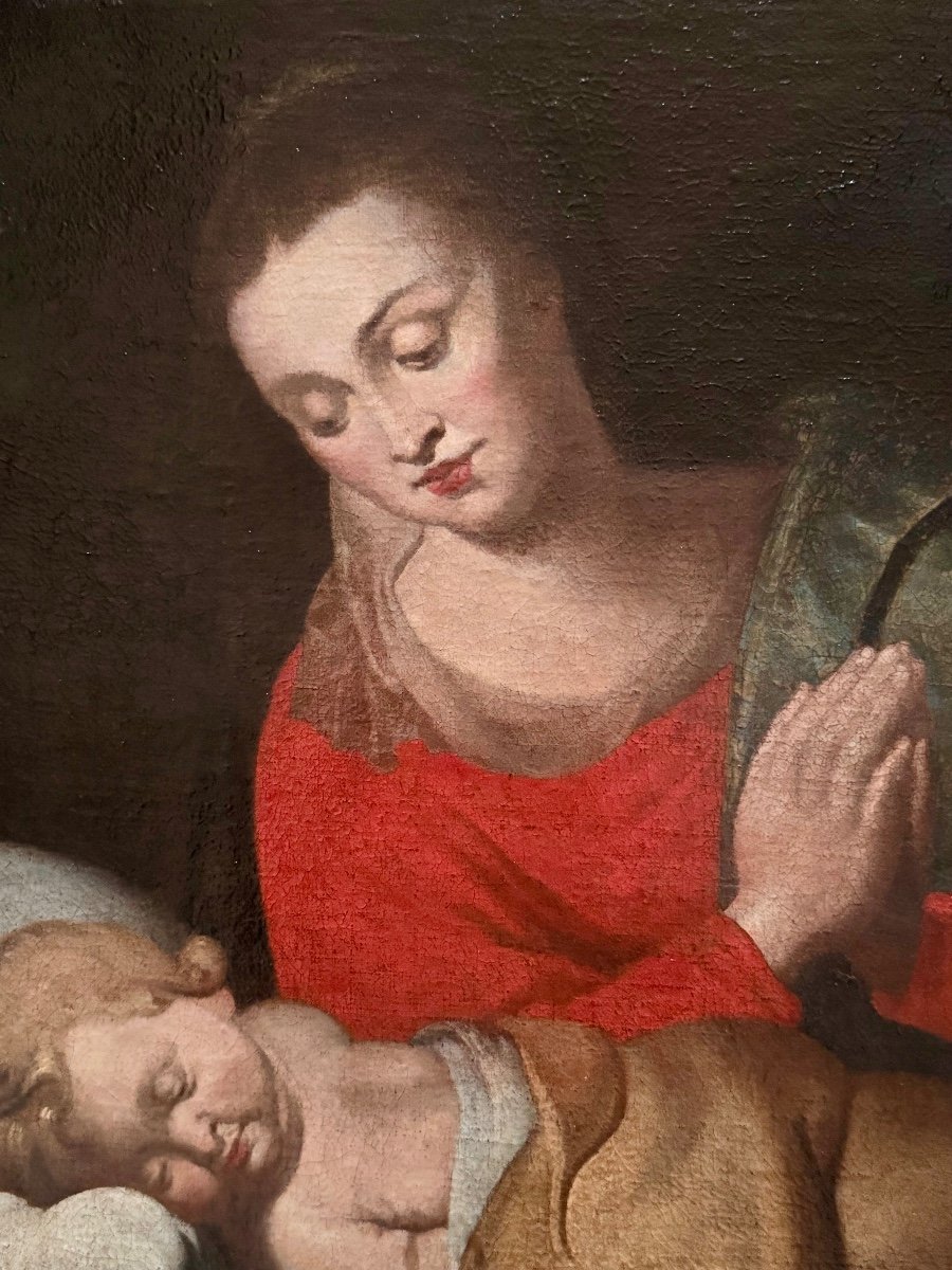 The Virgin Mary And The Sleeping Baby Jesus Late 17th - Early 18th Century-photo-2