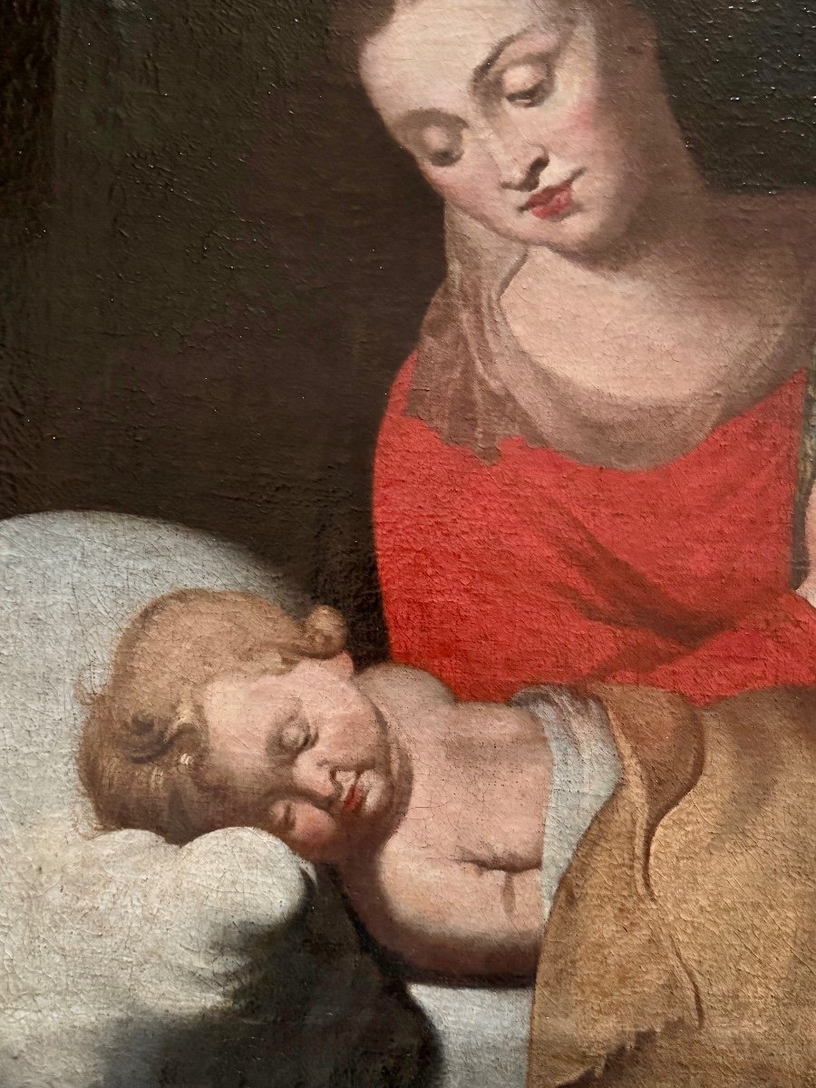 The Virgin Mary And The Sleeping Baby Jesus Late 17th - Early 18th Century-photo-3