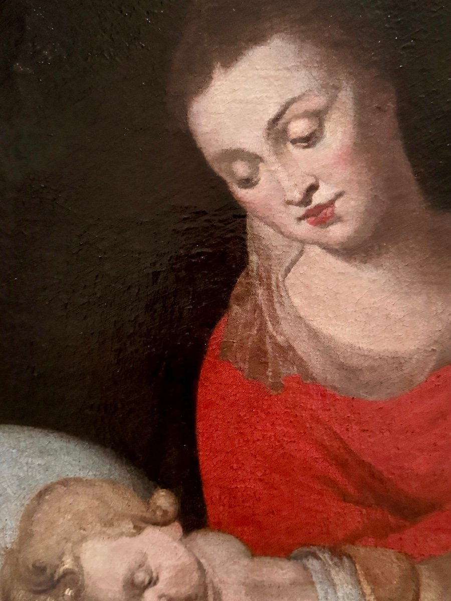 The Virgin Mary And The Sleeping Baby Jesus Late 17th - Early 18th Century-photo-1