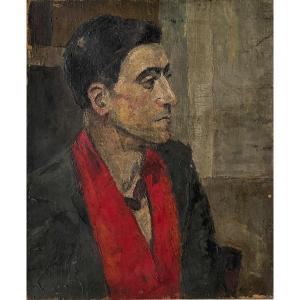 Portrait, Man With Red Scarf