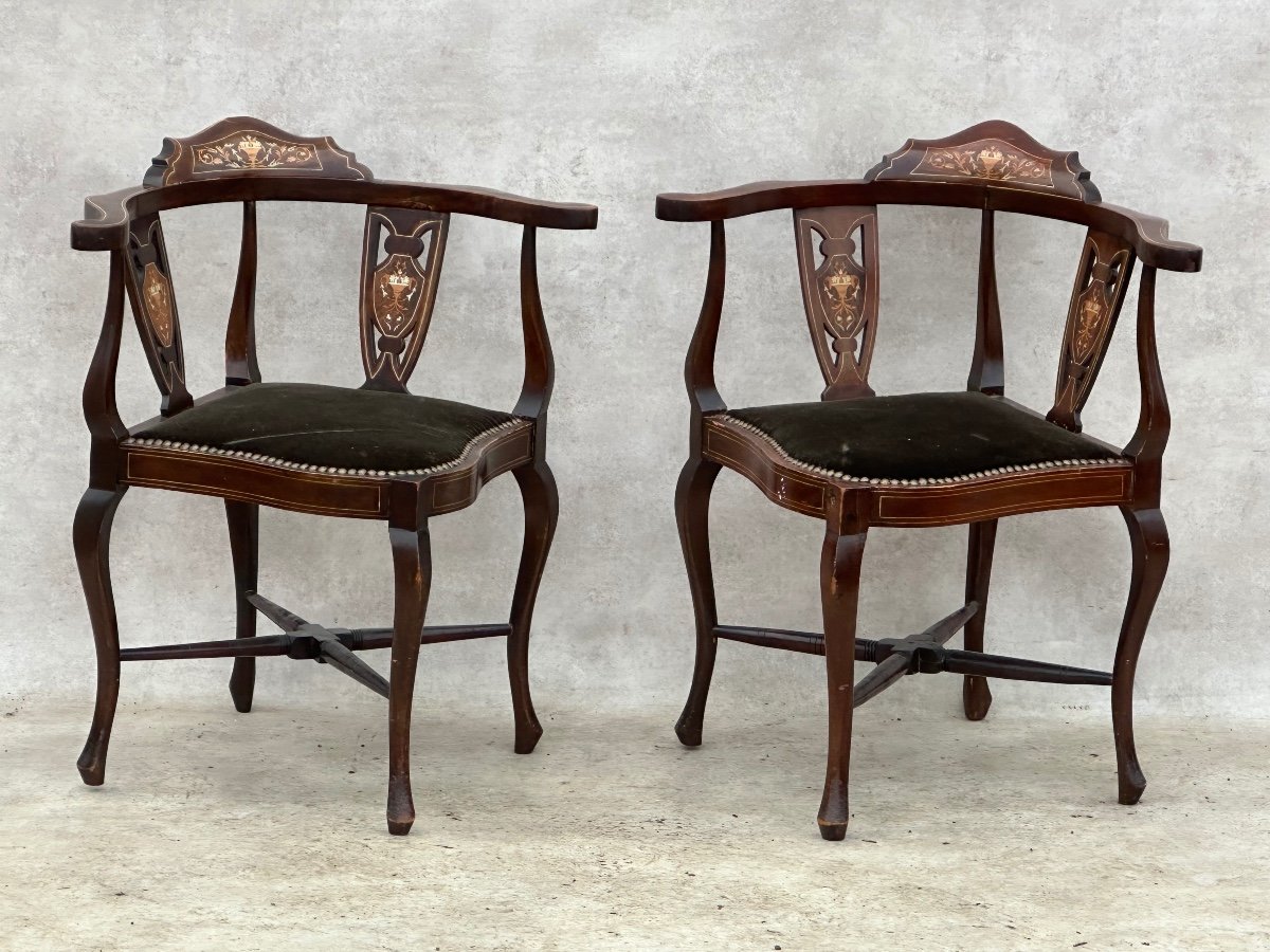 Pair Of Corner Armchairs