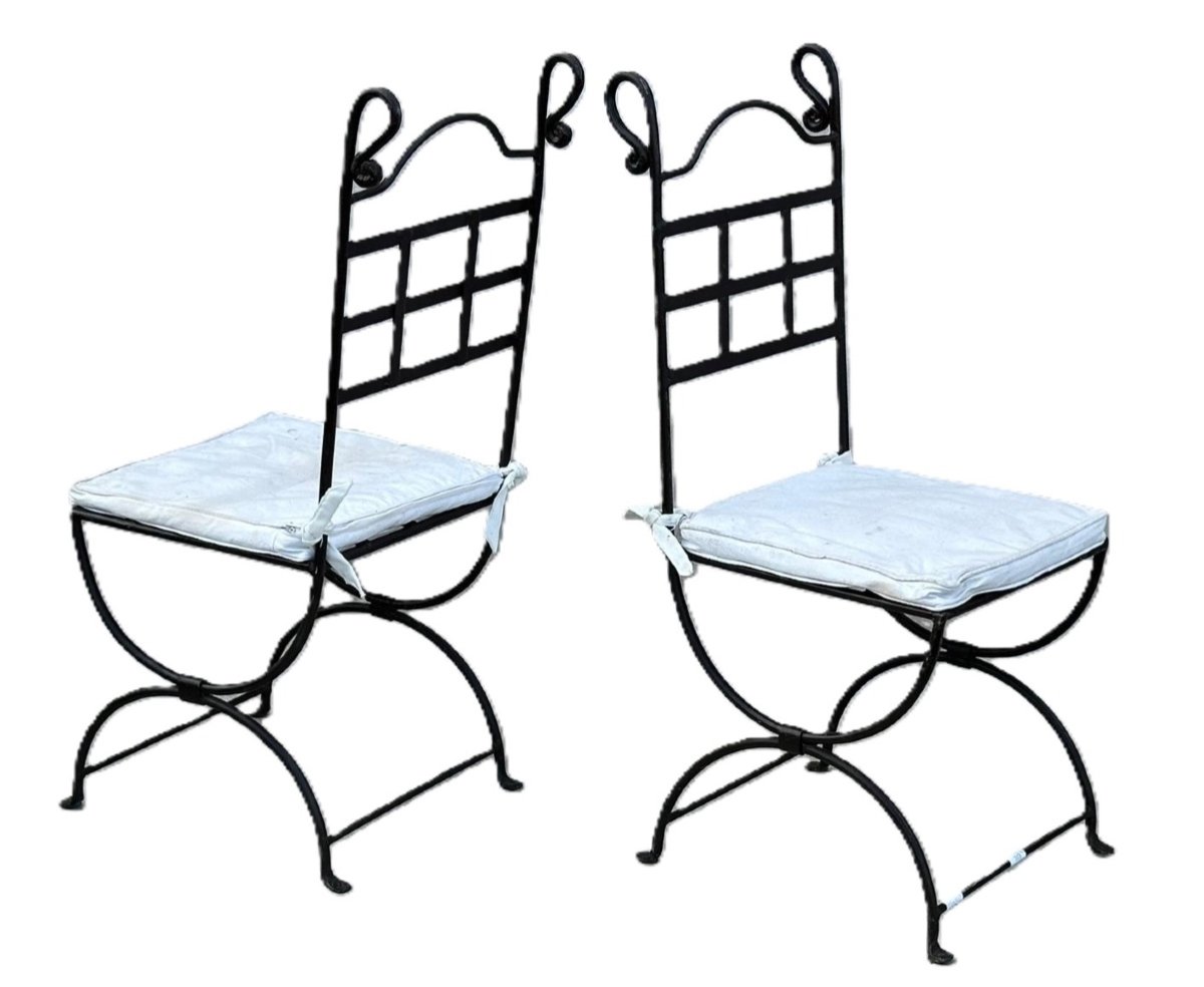 6 Chaises Fer Forgé-photo-2