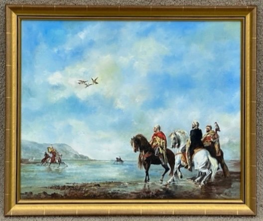 Falcon Hunting Painting